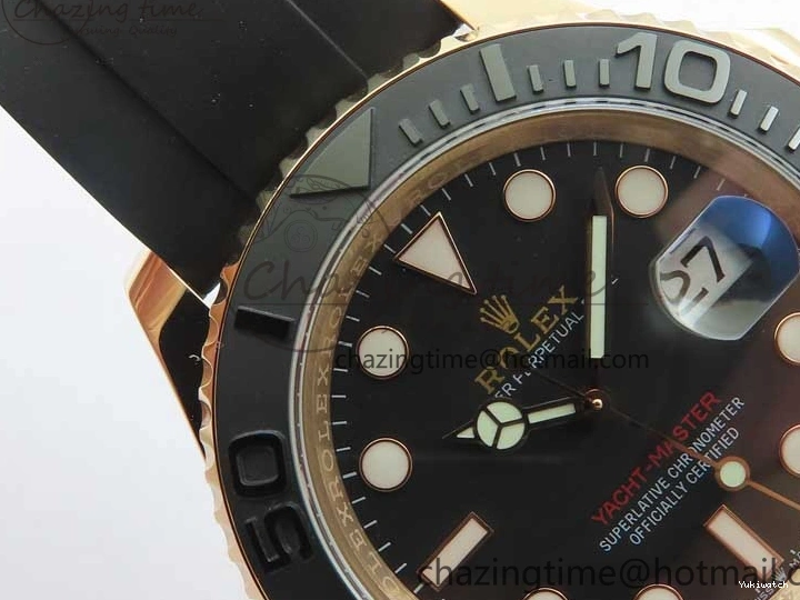 Black on 126655 Black 1:1 Bezel VS3235 Yacht-Master Edition Best Rubber Strap Ceramic RG 3EF 0415